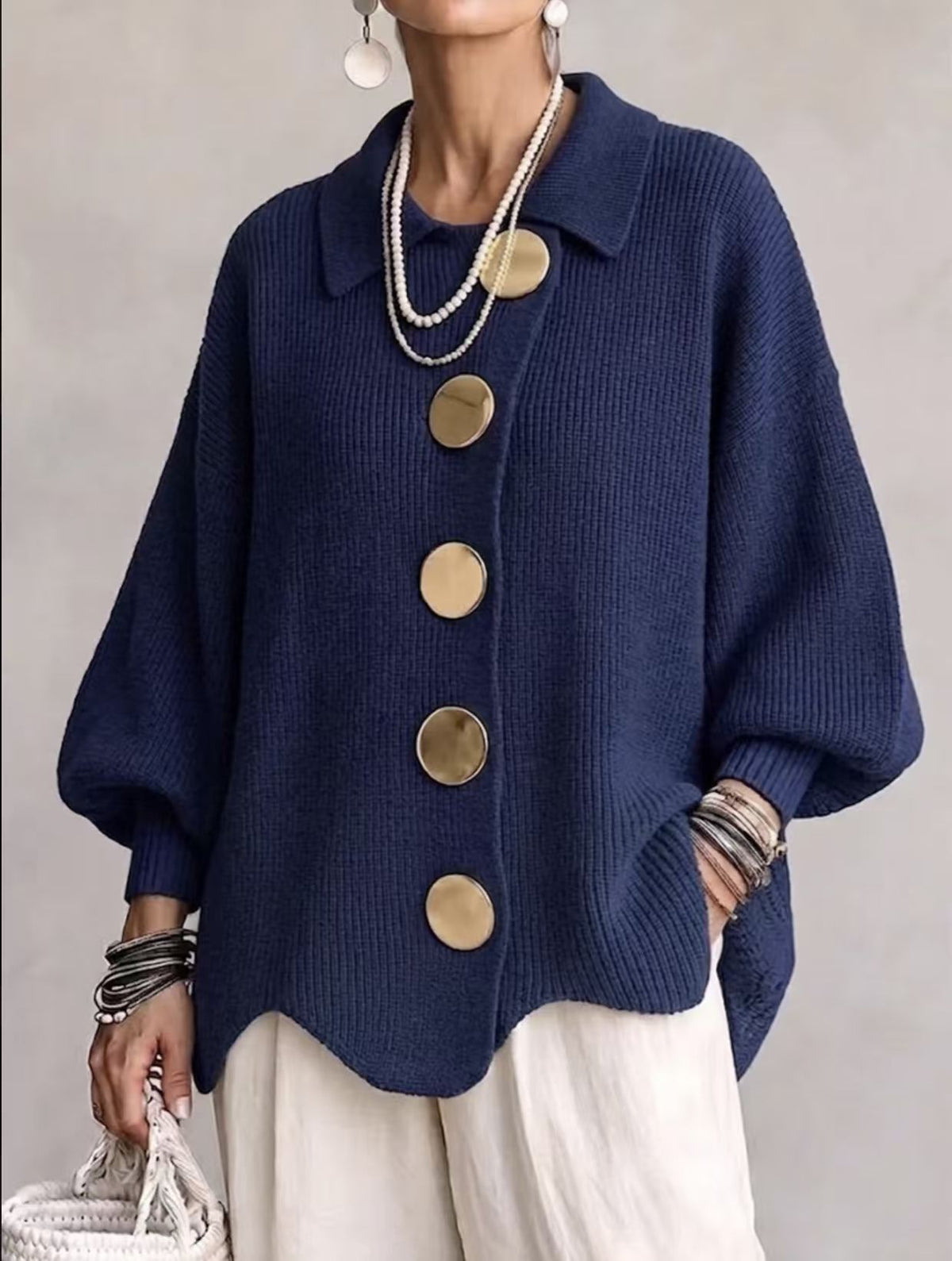V-neck long sleeved women's top jacket