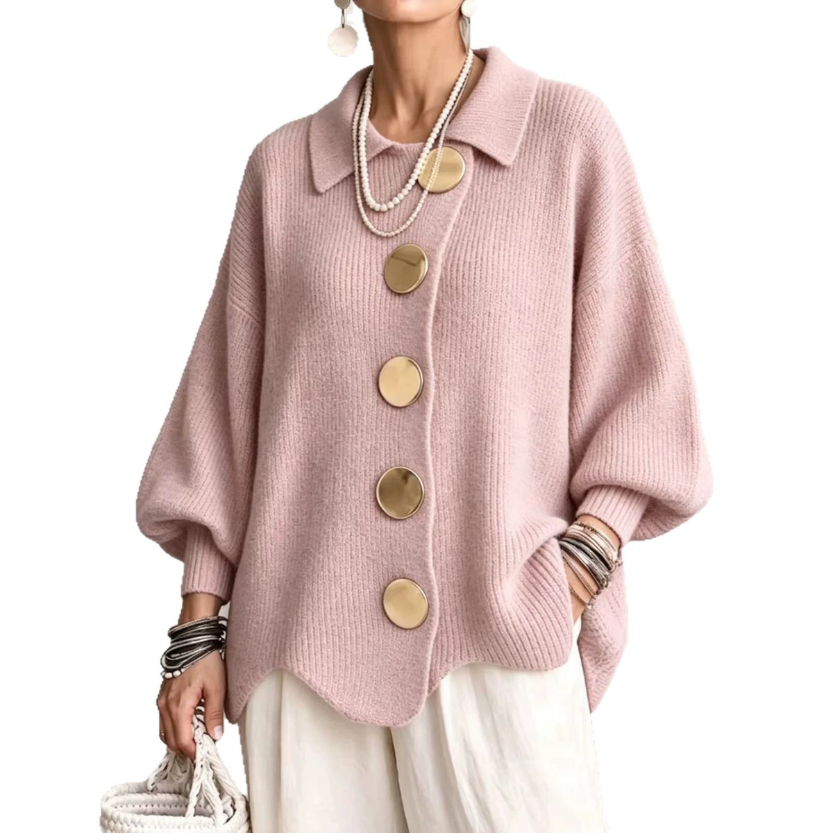 V-neck long sleeved women's top jacket