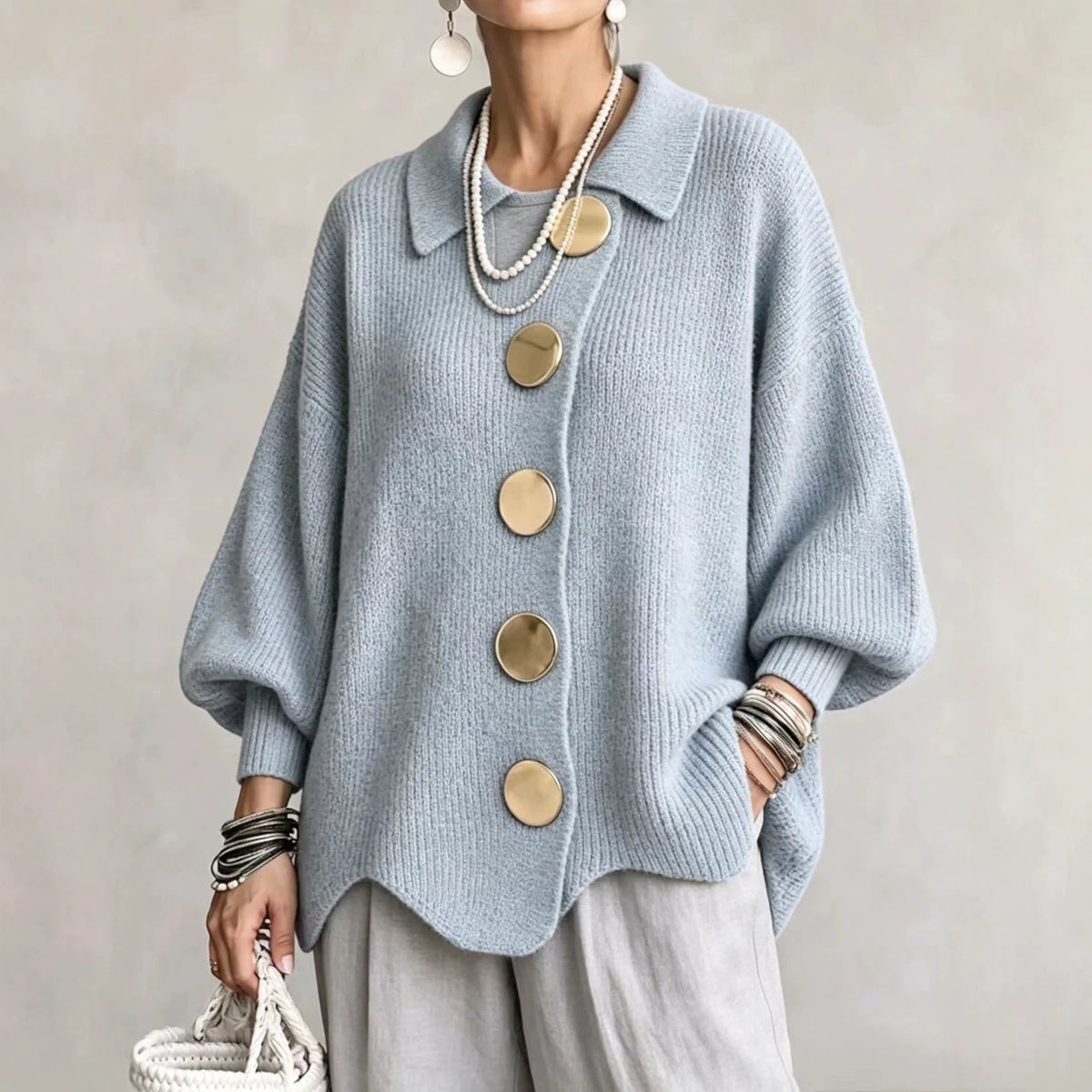 V-neck long sleeved women's top jacket