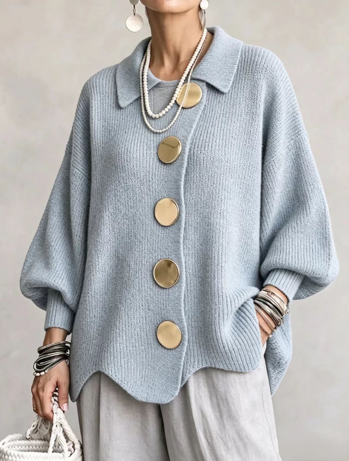 V-neck long sleeved women's top jacket